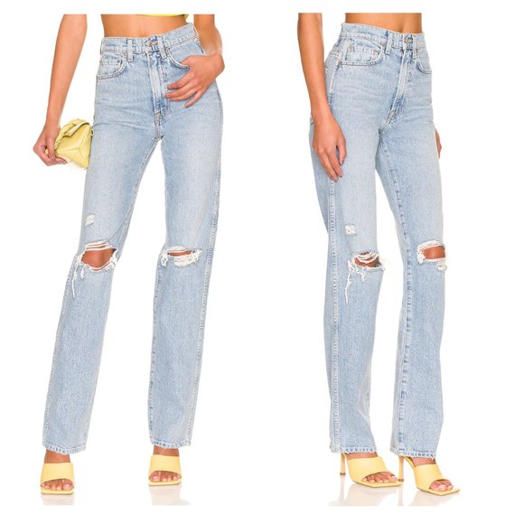 GRLFRND Denim - GRLFRND | NEW Sara Super High Rise Slim Straight Jeans in Red Rock Size 31